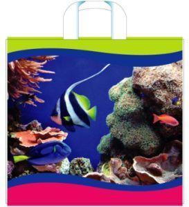 Подарочные пакеты с пластмассовыми ручками 37x35+10 (110) с ручками (по 100) (Аквариум) Москва